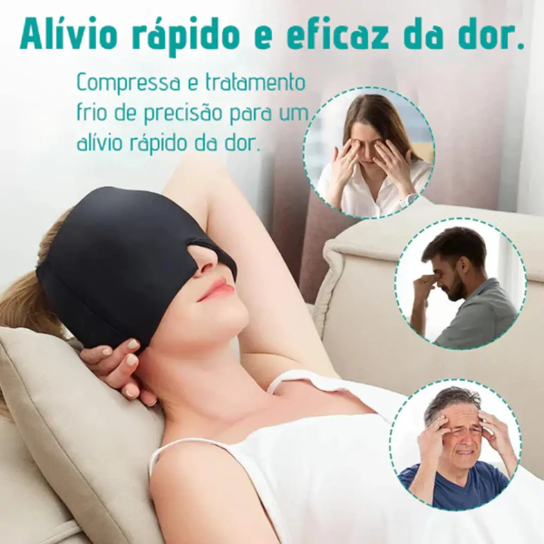 DualSense - Máscara Terapêutica para Enxaqueca com Opção Quente/Fria