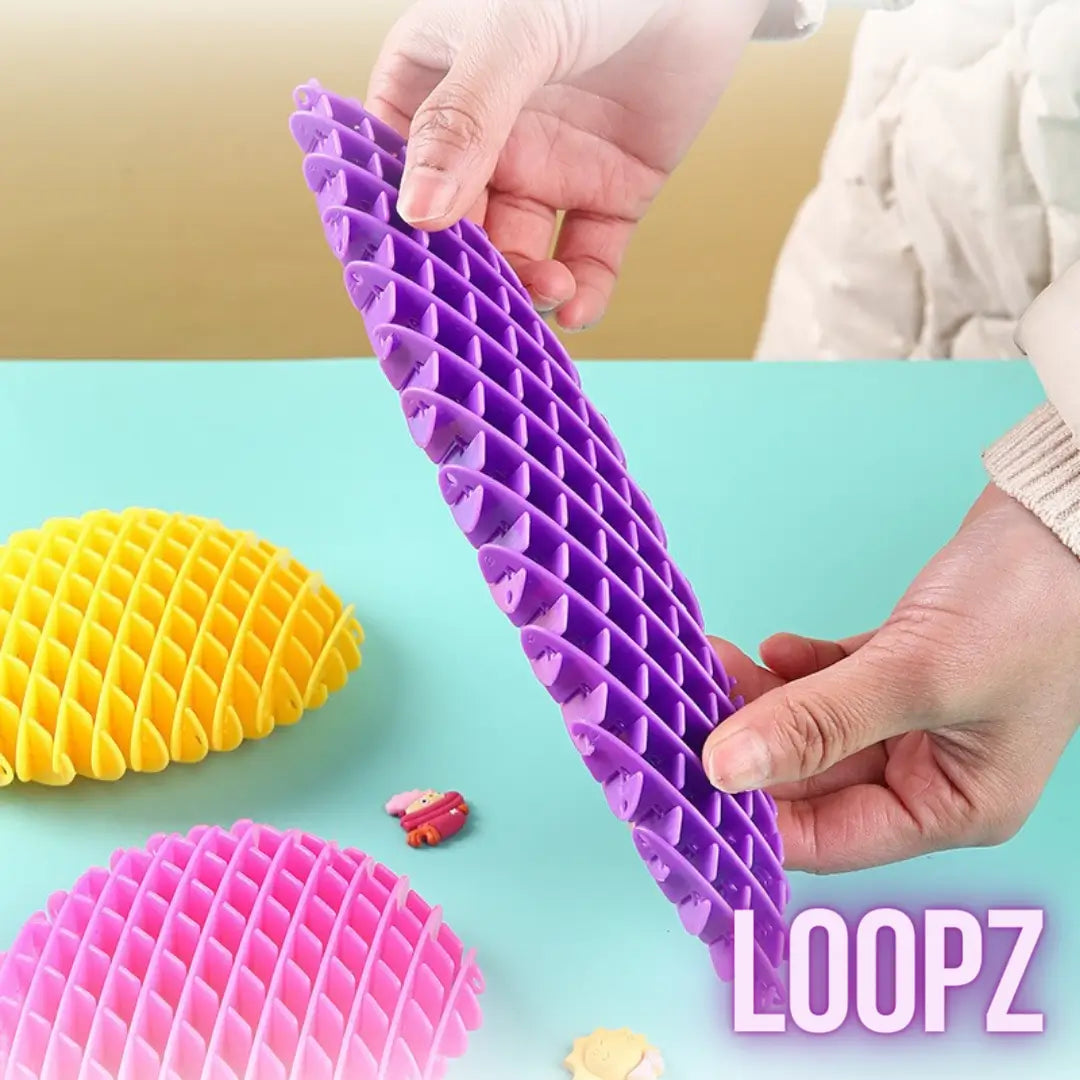 Loopz - Brinquedo Minhoca Sensorial Futurístico – Relaxamento e Criatividade! (1 Unid.)